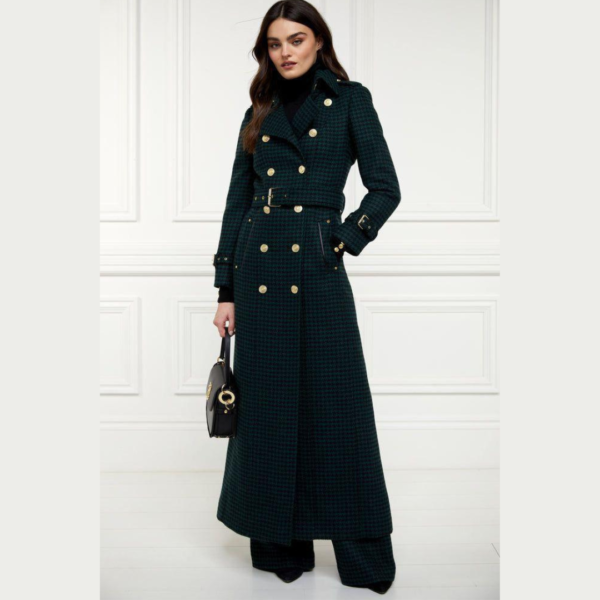 Women Notched Lapel Single Breasted Longline Overcoat