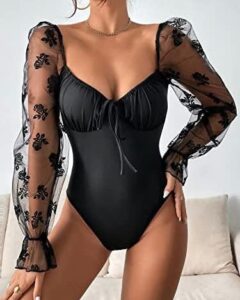 Sheer sleeves bodysuit