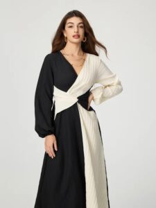 Colour block long dress