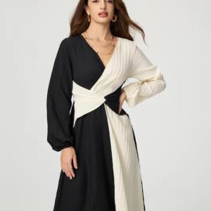 Colour block long dress