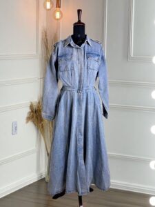 Denim Button Down Long Dress