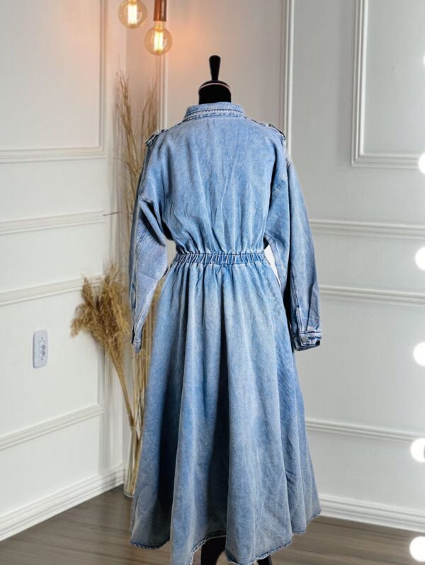 Denim Button Down Long Dress - Image 2