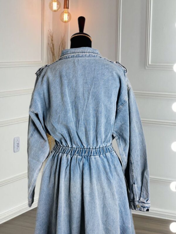 Denim Button Down Long Dress - Image 5