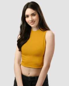 ZARA yellow ribbed top