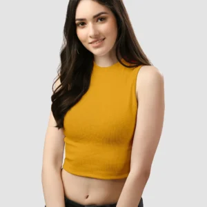 ZARA yellow ribbed top