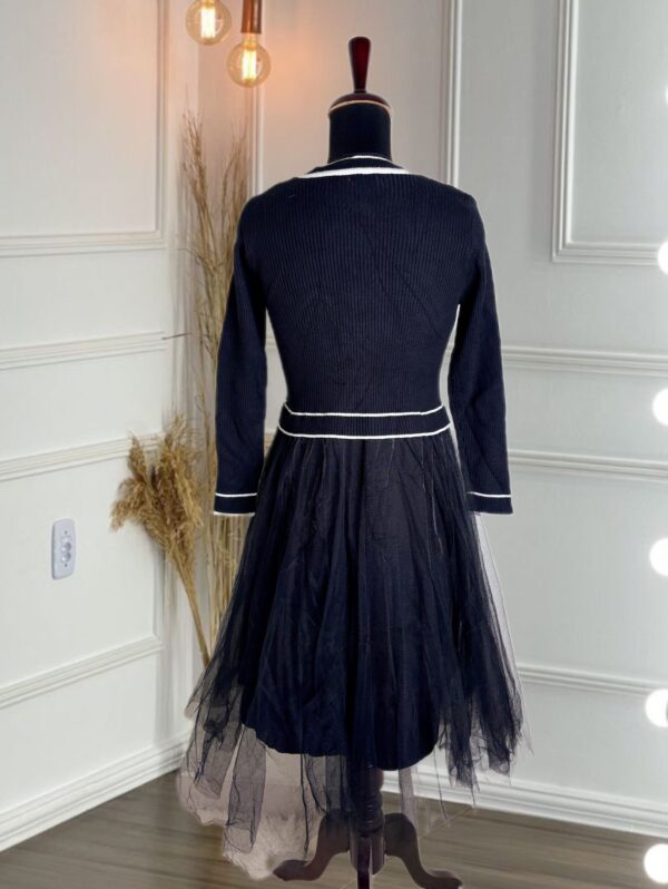 Korean knitted dress with tulle skirts - Image 5