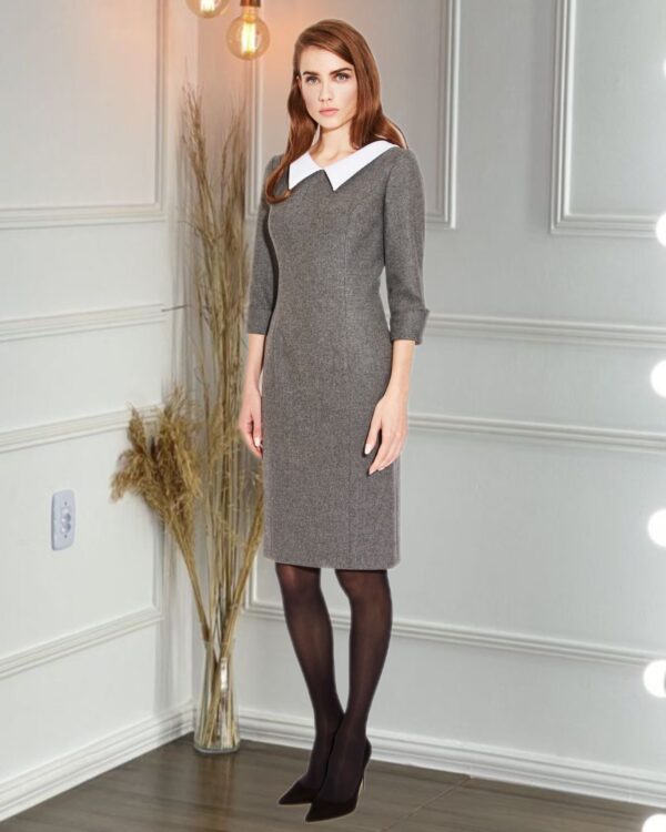 Oversized Collar Formal Midi Dress Turn heads with this chic oversized collar midi dress—where classic tailoring meets modern elegance. Designed with a structured fit and a statement collar, it’s the perfect balance of sophistication and bold style. Ideal for formal gatherings, office events, or stylish evening outings. ✨ Features: • Statement oversized collar for a standout look • Midi length with a refined silhouette • Tailored fit that flatters the body • High-quality fabric with a smooth finish • Elegant and versatile for multiple occasions 📏 Fit & Size: Regular fit | Available in multiple sizes 🧼 Care: Dry clean recommended