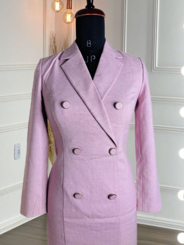 Korean Pink Formal Blazer Dress - Image 3