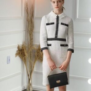Korean tweed dress formal