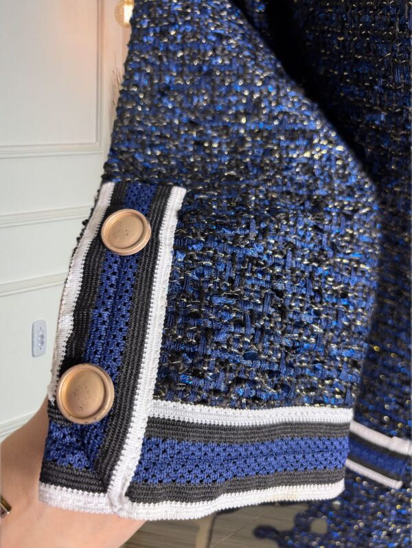Korean Tweed Long button down Cardigan - Image 4