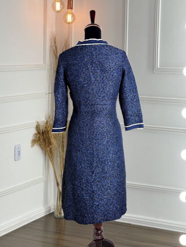 Korean Tweed Long button down Cardigan - Image 3