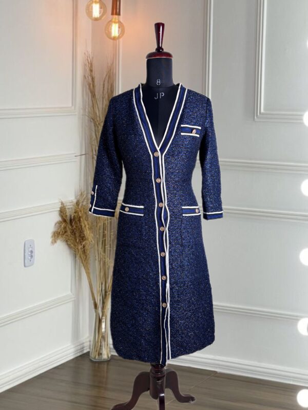 Korean Tweed Long button down Cardigan