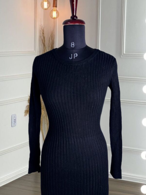 Mermaid Dress Thick Knitted One-Piece Dress Robes for Women Elegant Long Sleeve Midi Sweater Dress - Image 2