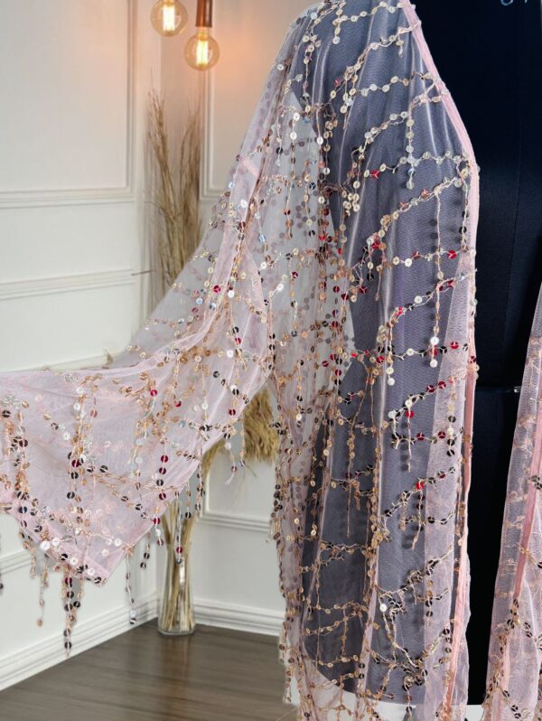 Sequins kimono sheer cardigan - Image 5