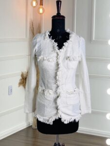 Korean white tweed blazer