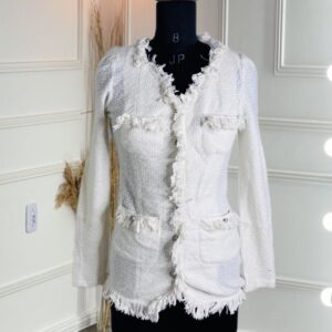 Korean white tweed blazer