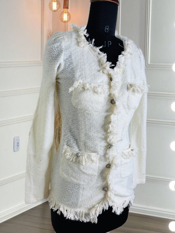 Korean white tweed blazer - Image 3