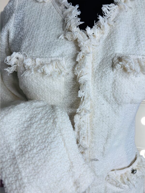 Korean white tweed blazer - Image 4