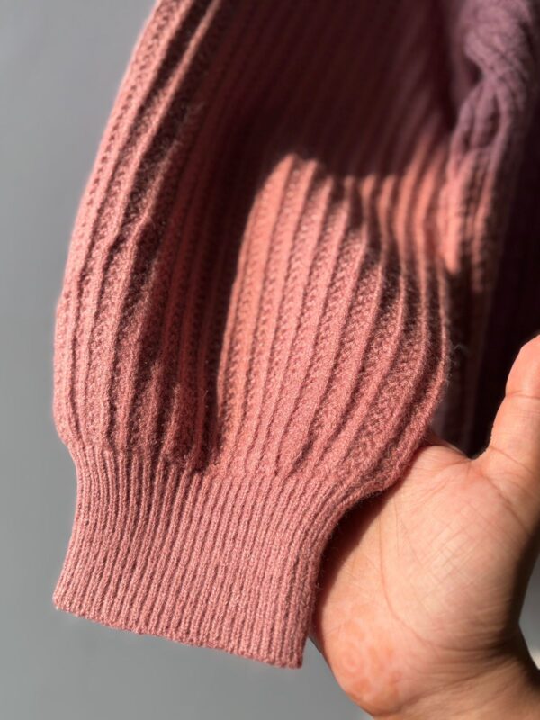 pink cable-knit oversized pullover - Image 2