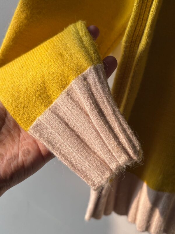 Yellow And White Turtleneck Sweater - Image 2