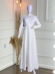 White elegant vail dress