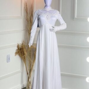 White elegant vail dress