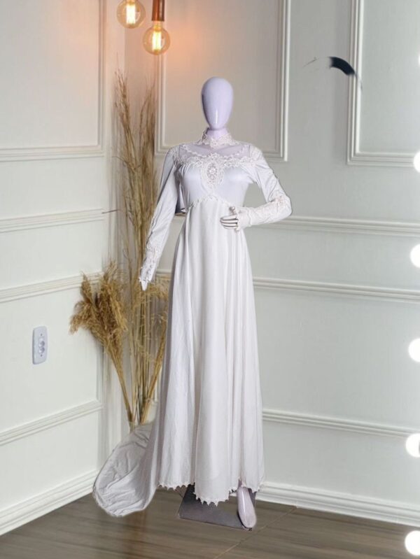White elegant vail dress - Image 5